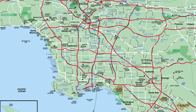 Los Angeles Metropolitan Area Map
